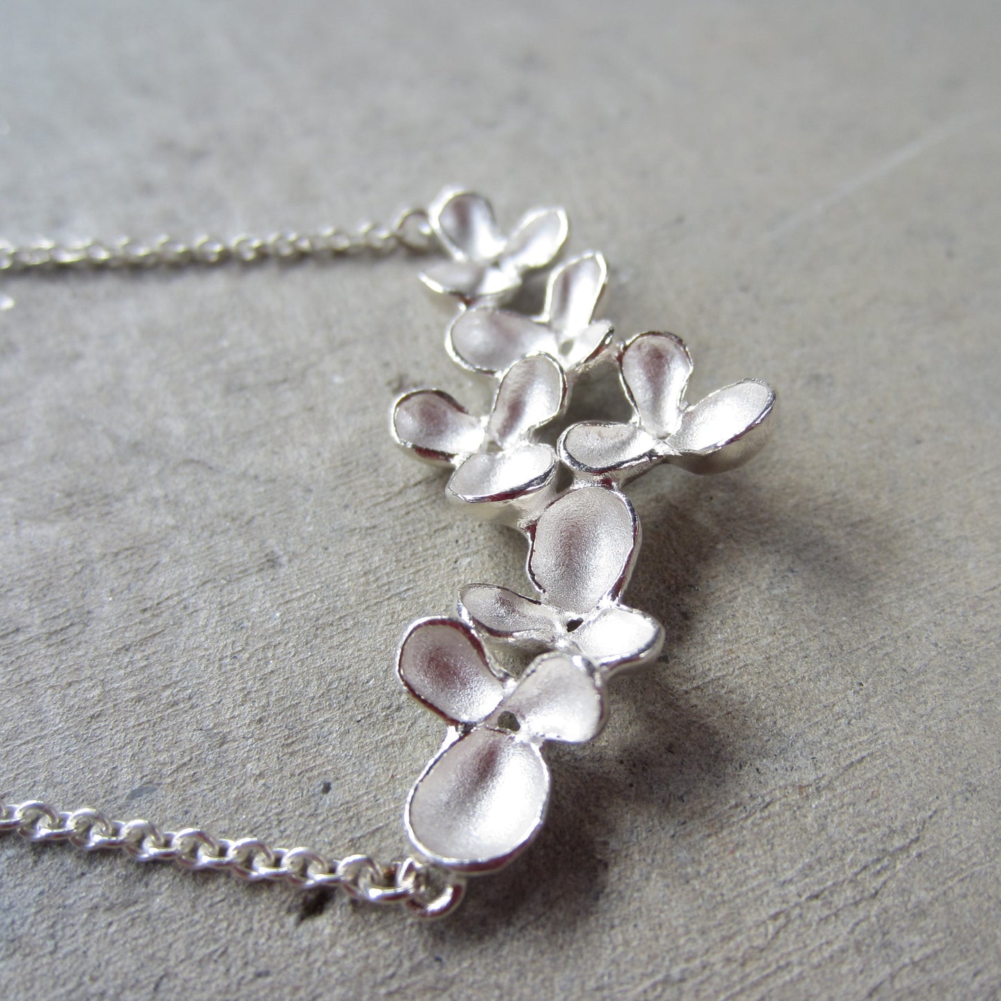 Bloom Bar Necklace in Sterling Silver on Silver Chain