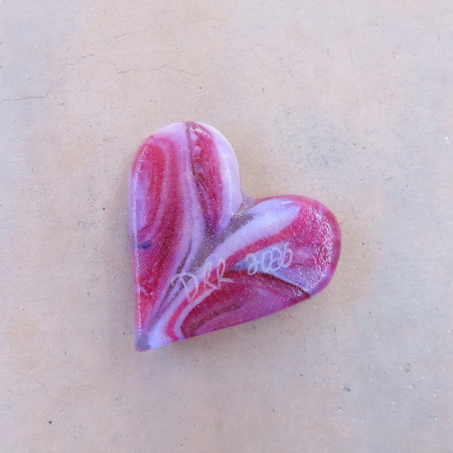 Fused Glass Heart: Pink