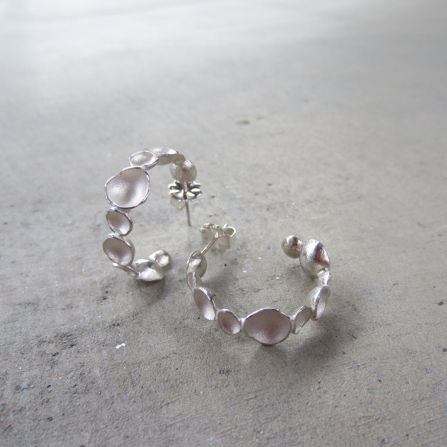 Pod Hoop Earrings in Sterling Silver