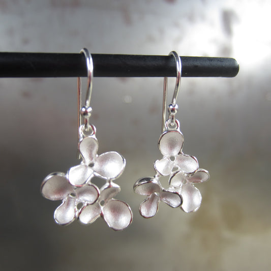 Triple Bloom Earrings in Sterling Silver