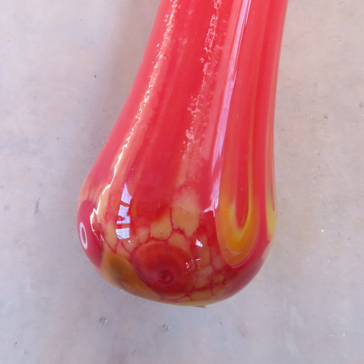 Fused Glass Vase: Large Red Cell Pattern