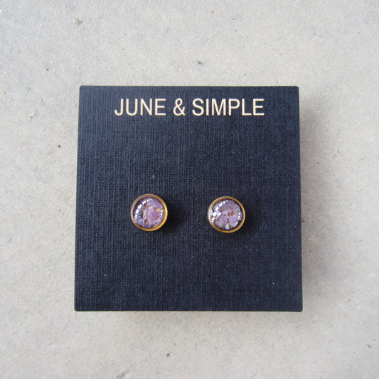 Crushed Stone Studs: Charoite Small Circle