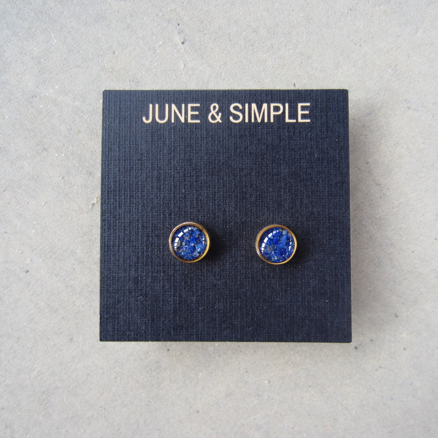 Crushed Stone Studs: Lapis Lazuli Small Circle