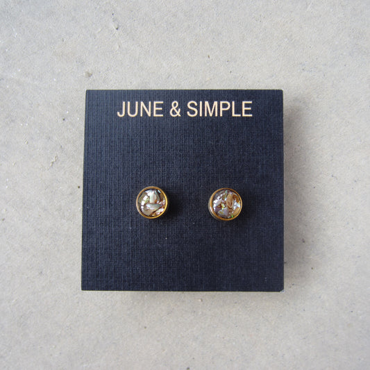 Crushed Stone Studs: Abalone Small Circle
