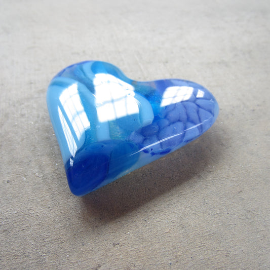 Fused Glass Heart: Turquoise