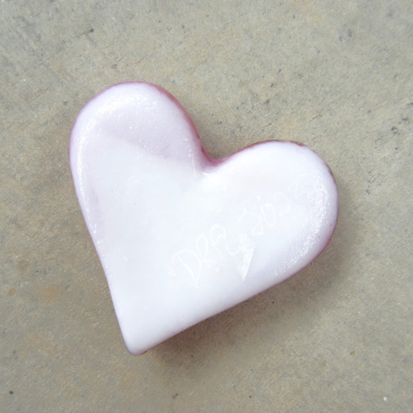 Fused Glass Heart: Shiny Pink