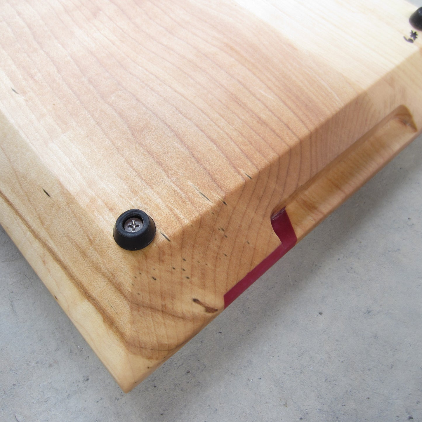 Large Serving Board: Maple with Red, Orange and White Epoxy Inlay