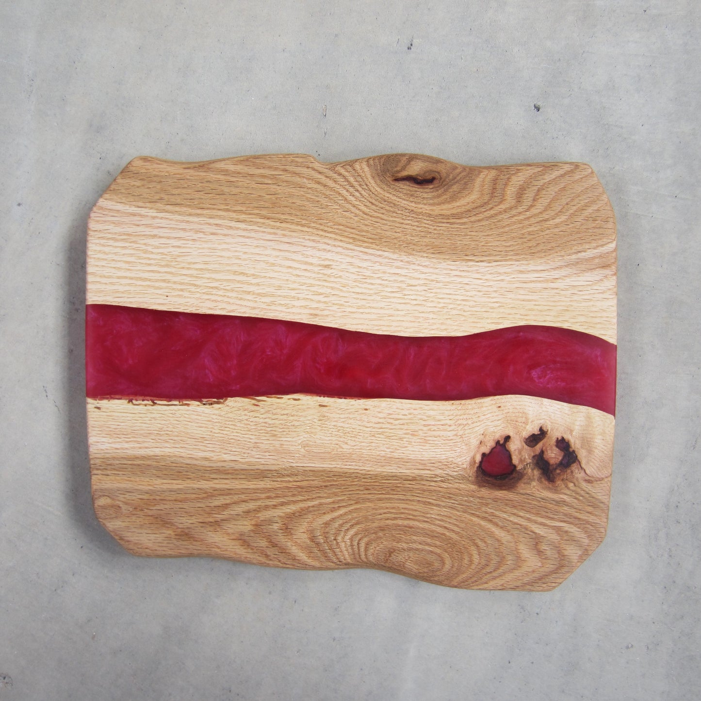 Medium Serving Board: Live Edge Maple with Dragon's Breath Epoxy Inlay