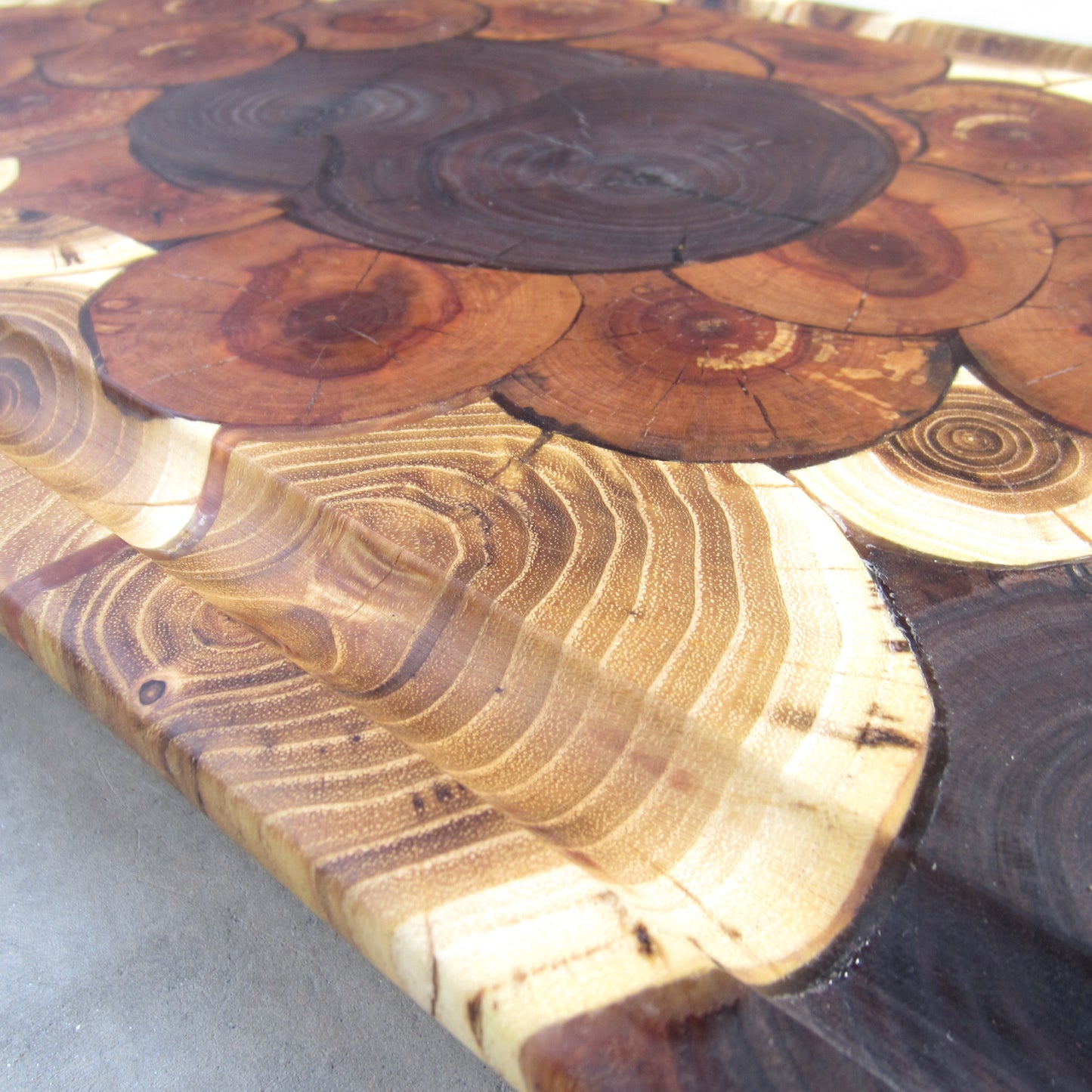 XL Cutting Board: Maple, Walnut, Apple and Honey Locust Cookie Pattern