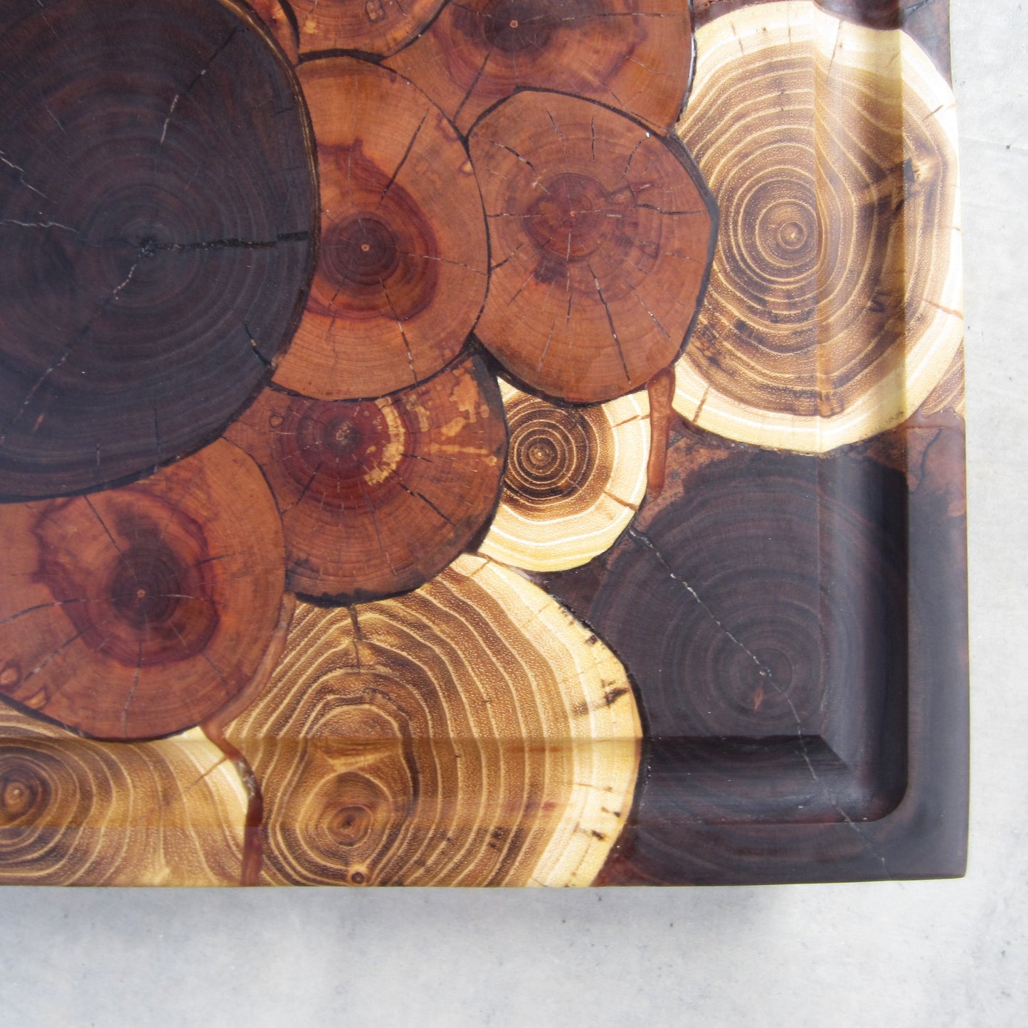 XL Cutting Board: Maple, Walnut, Apple and Honey Locust Cookie Pattern