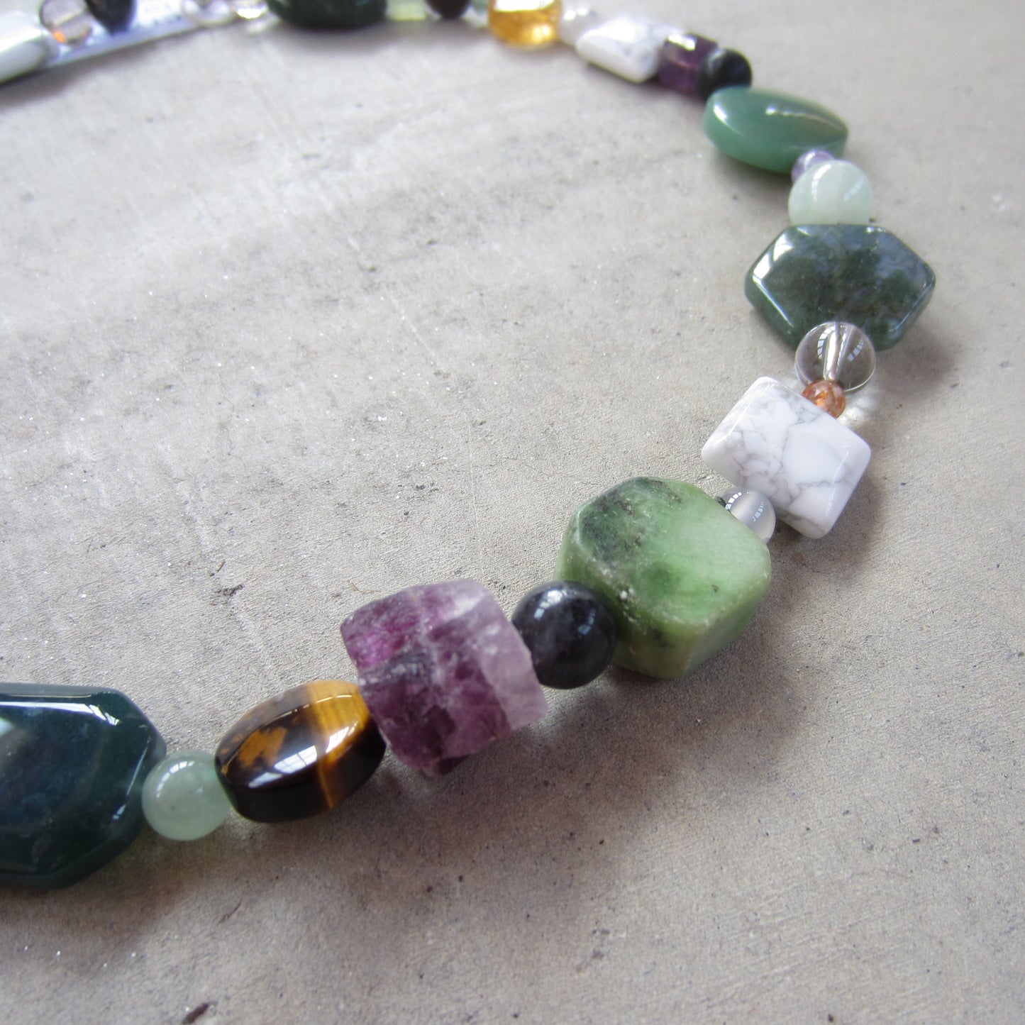 Multi Stone Crystal Collection Necklace for Passion and Creative Drive