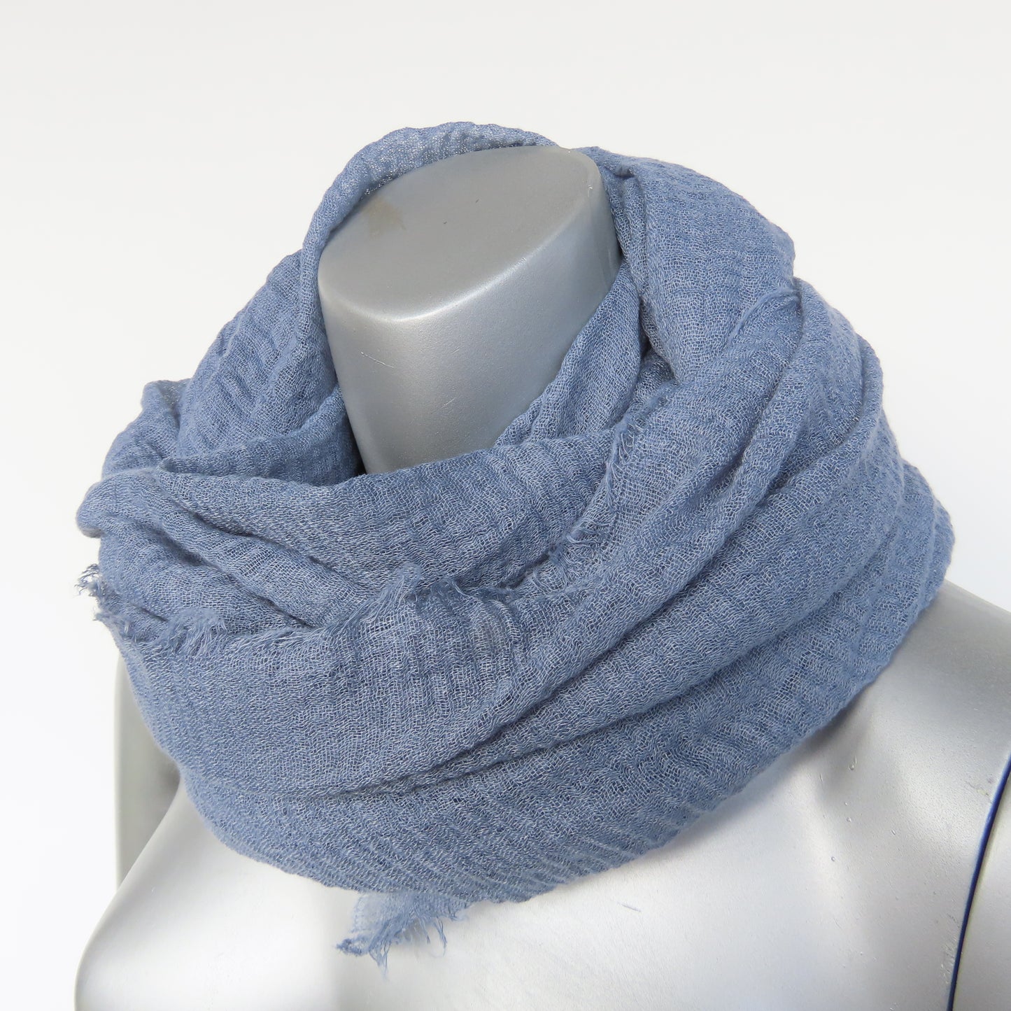 Cotton & Bamboo Gauze Shawl: Denim