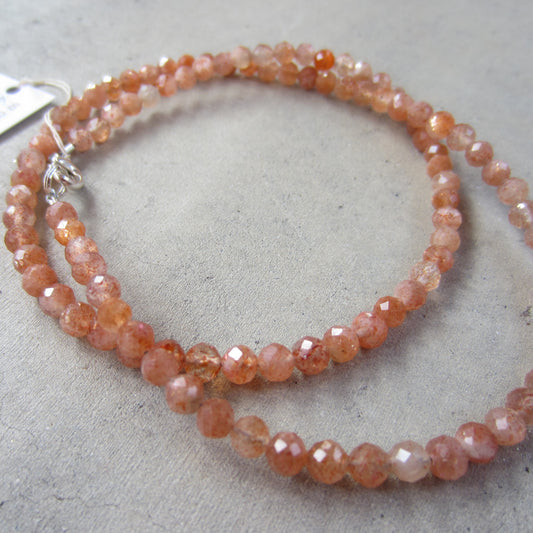Tiny Stone Sunstone Necklace for Empowerment