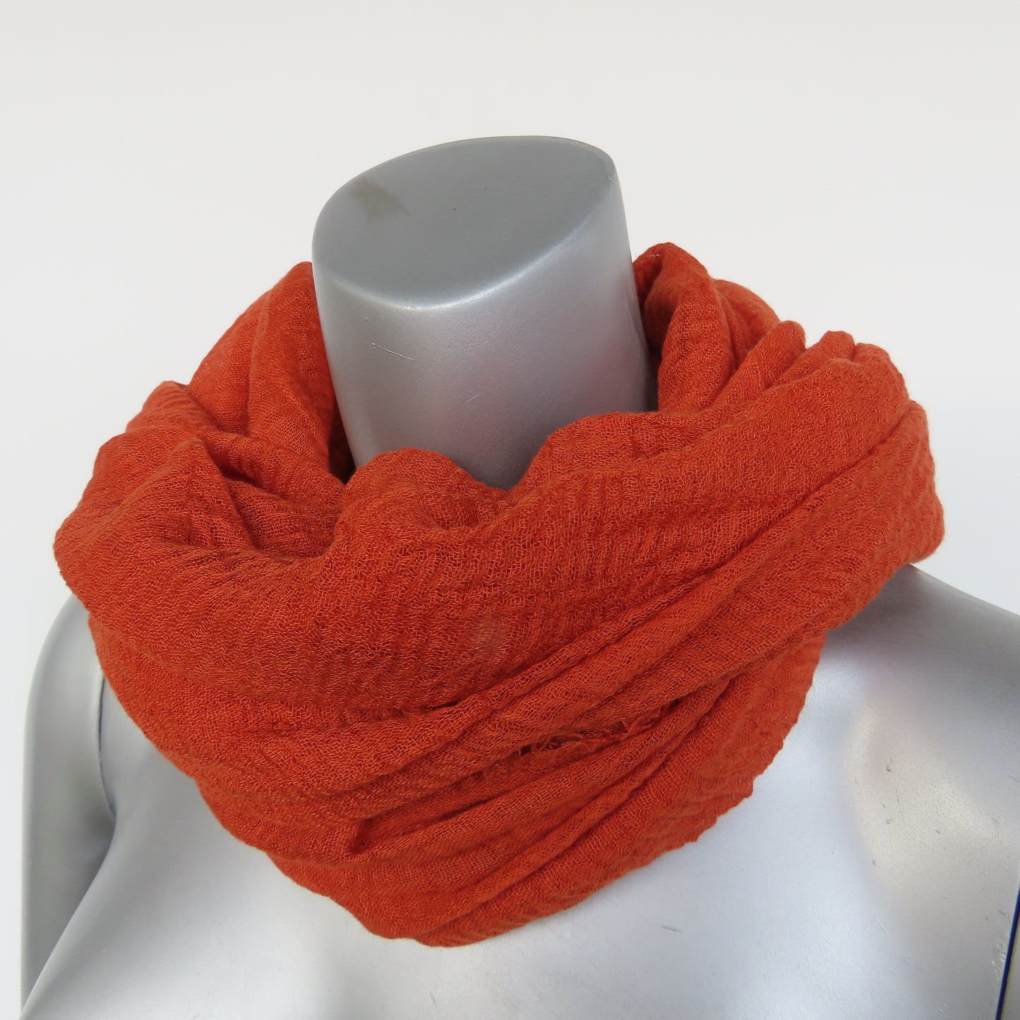 Cotton & Bamboo Gauze Shawl: Burnt Orange