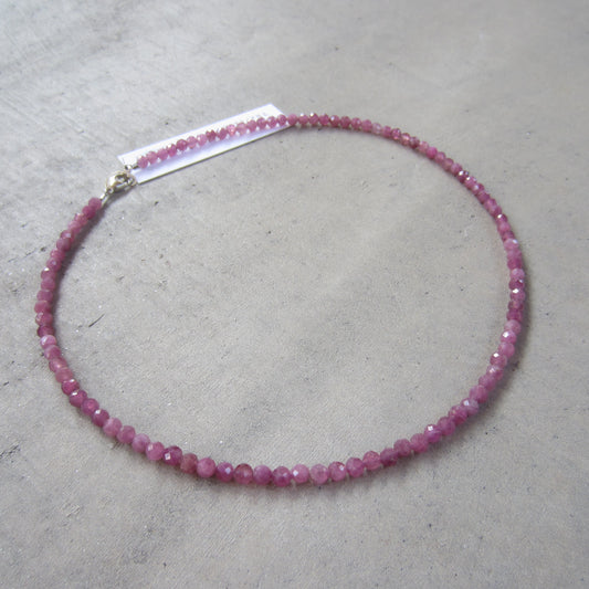 Tiny Stone Pink Tourmaline Necklace for Feminine Energy