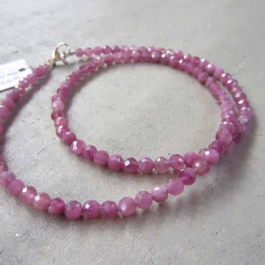 Tiny Stone Pink Tourmaline Necklace for Feminine Energy