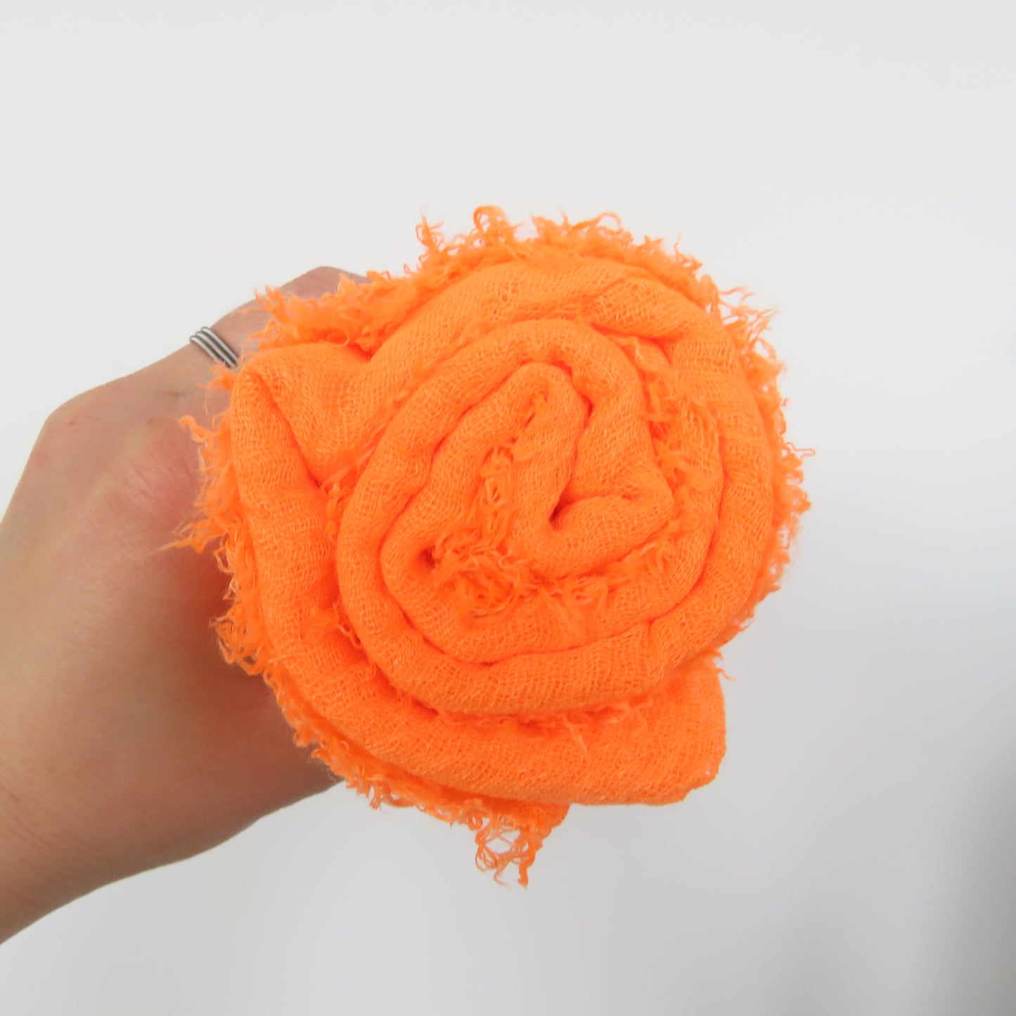 Cotton & Bamboo Gauze Shawl: Neon Orange