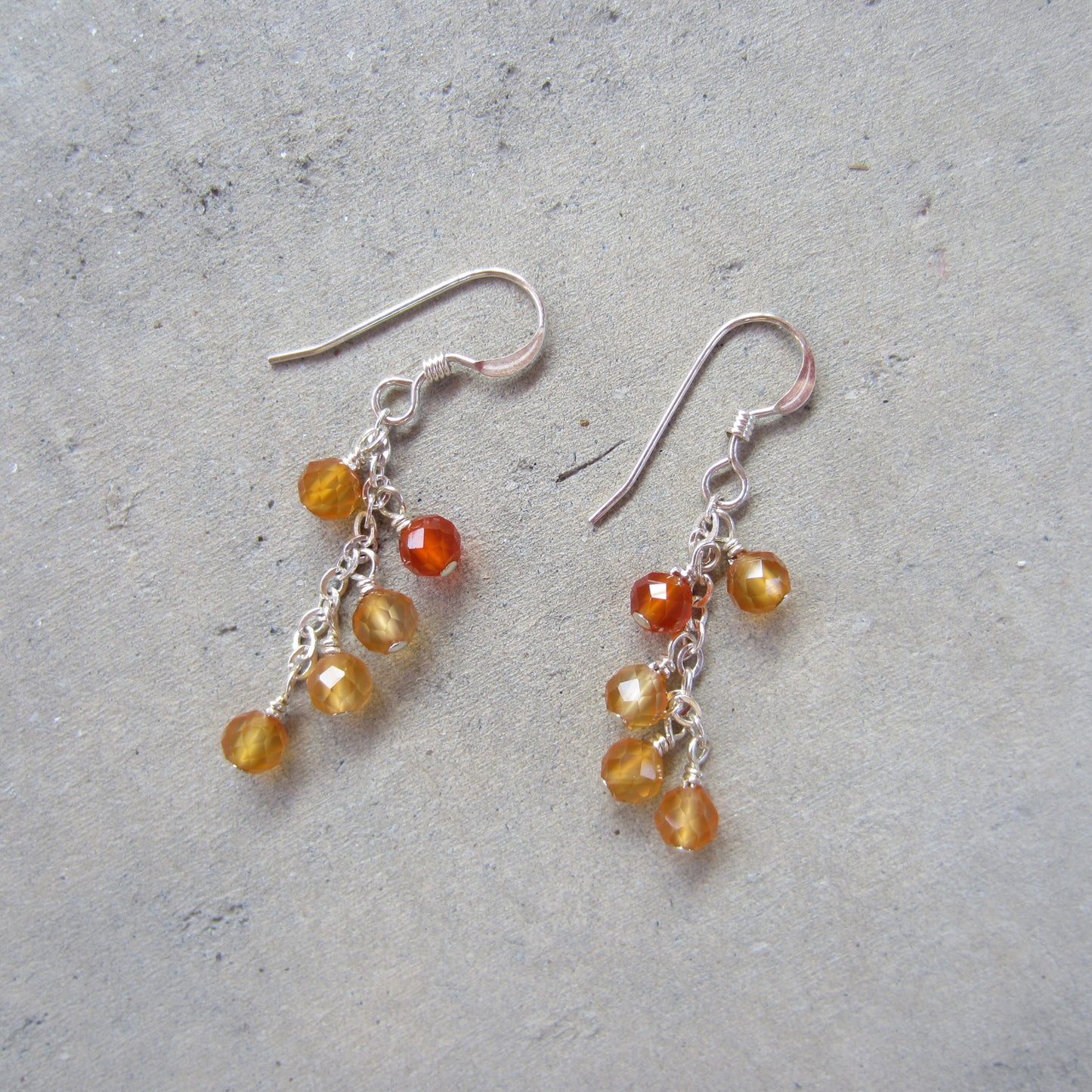 Carnelian Cluster Earrings for Willpower