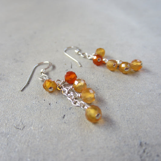 Carnelian Cluster Earrings for Willpower