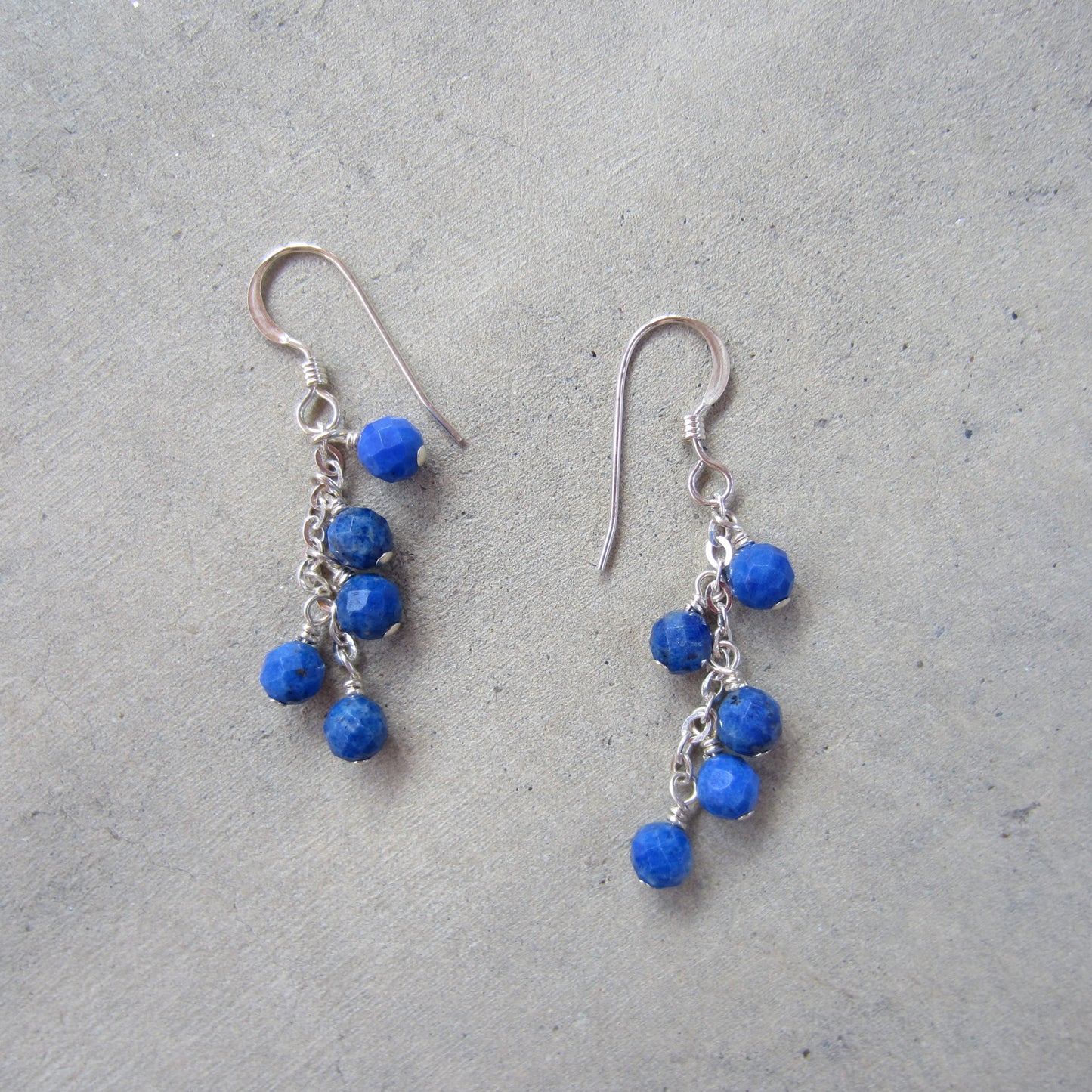 Lapis Lazuli Cluster Earrings for Personal Power