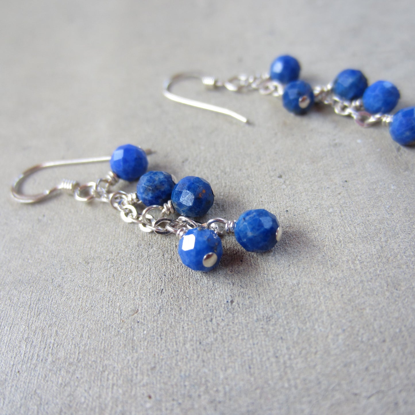 Lapis Lazuli Cluster Earrings for Personal Power