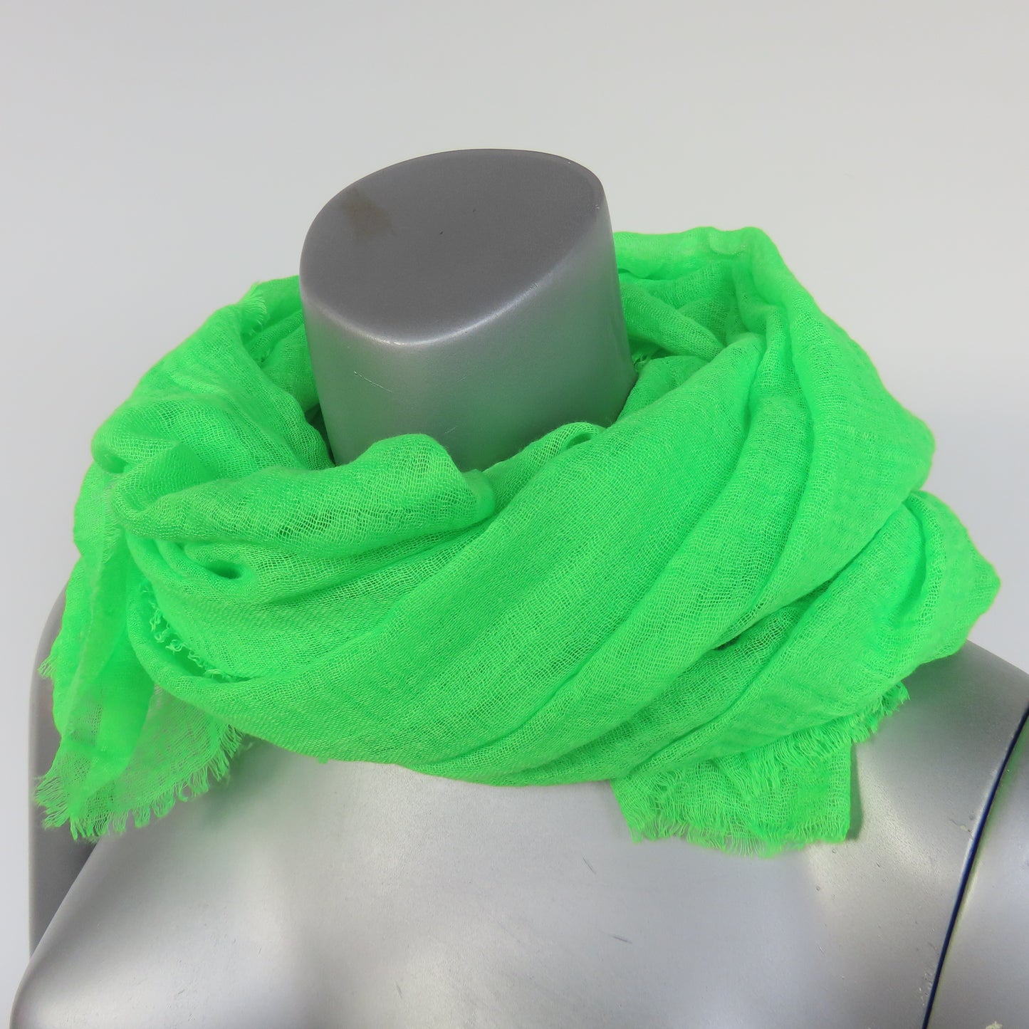 Cotton & Bamboo Gauze Shawl: Neon Green