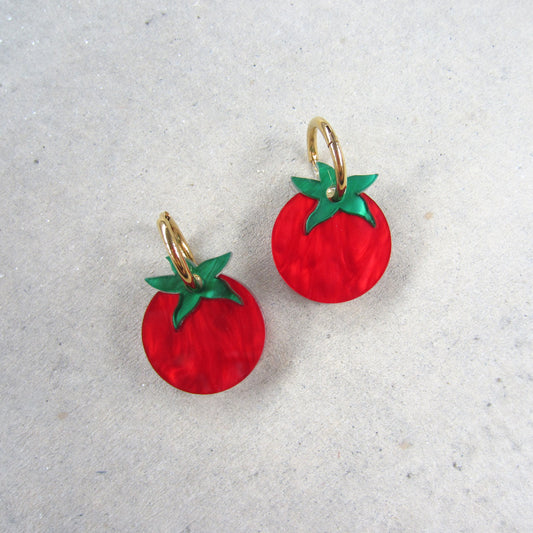 Tiny Tomatoes Acrylic Earrings
