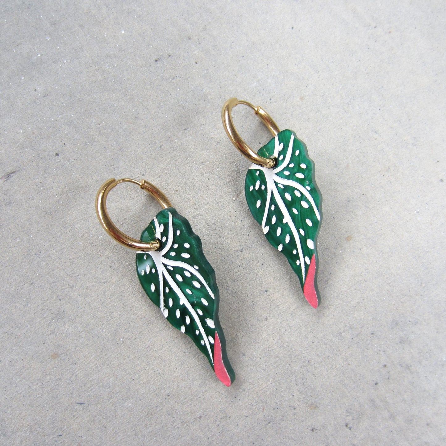 Begonia Leaves Acrylic Earrings