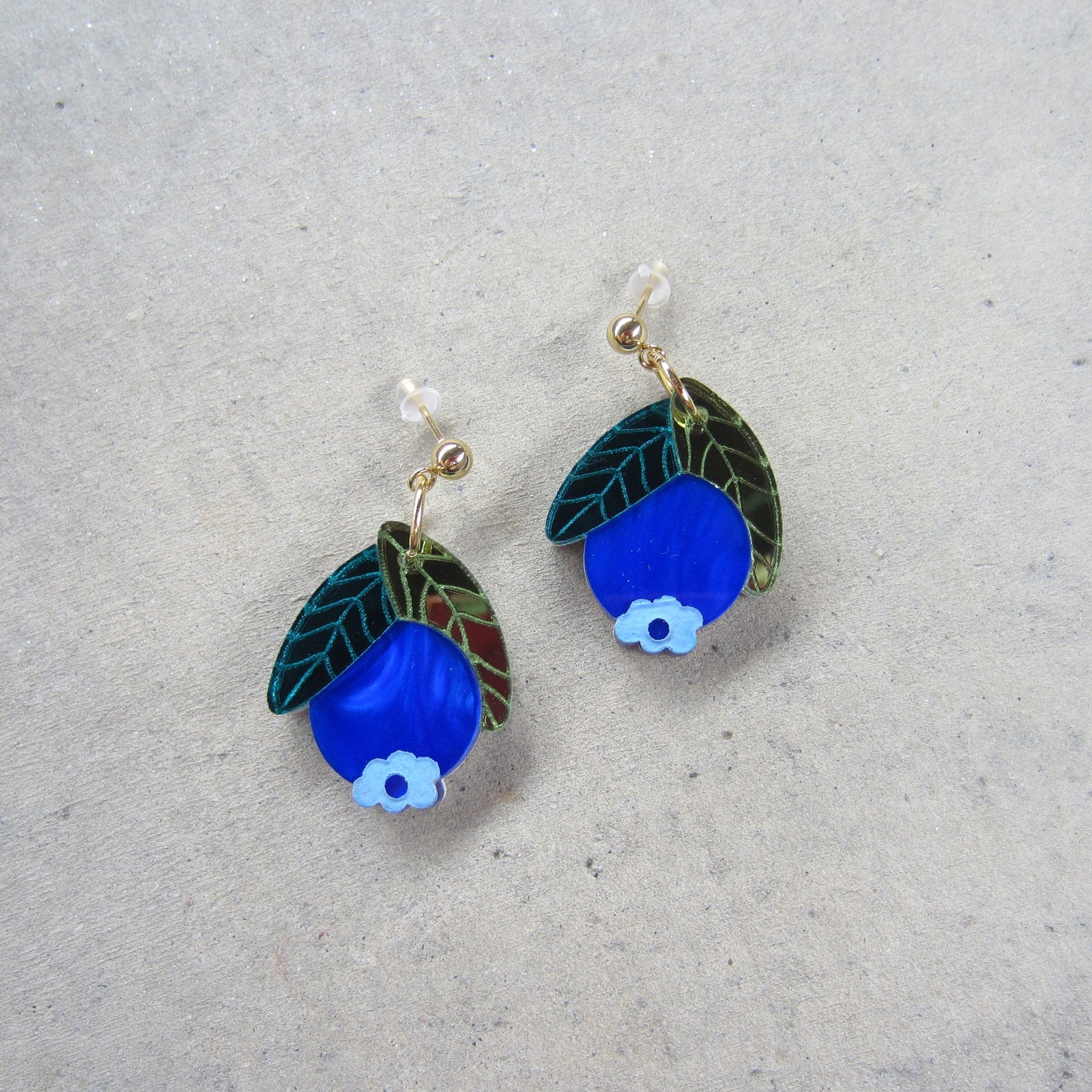 Baby Blueberry Acrylic Earrings