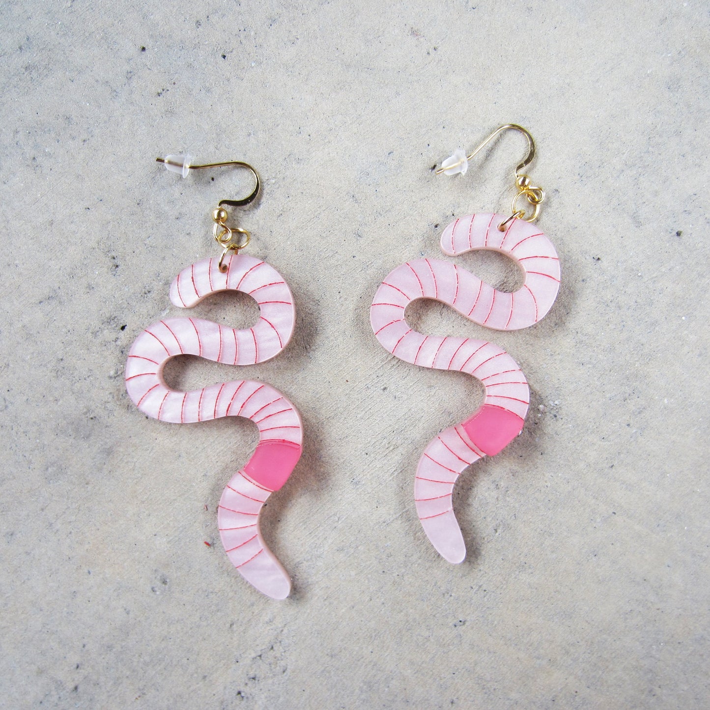 Wiggly Worm Acrylic Earrings