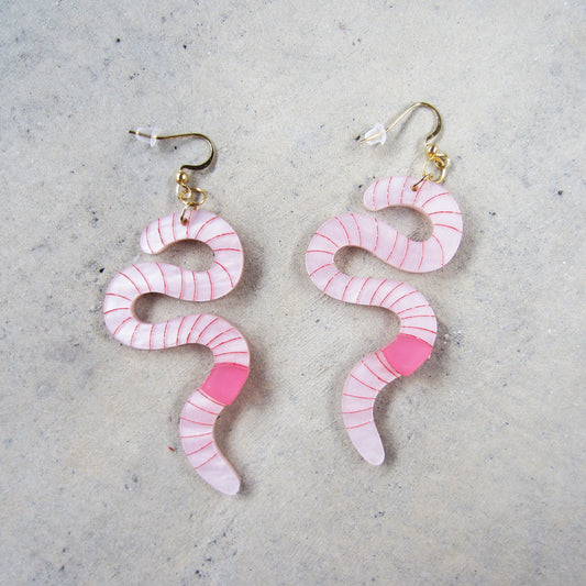 Wiggly Worm Acrylic Earrings