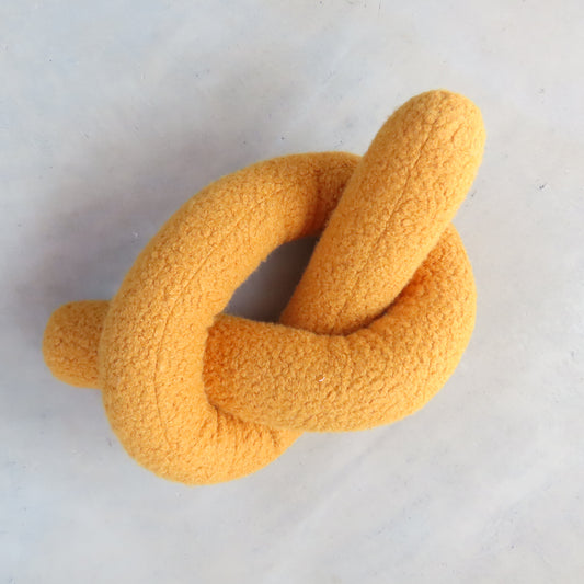 Knot Decorative Cushion: Mustard