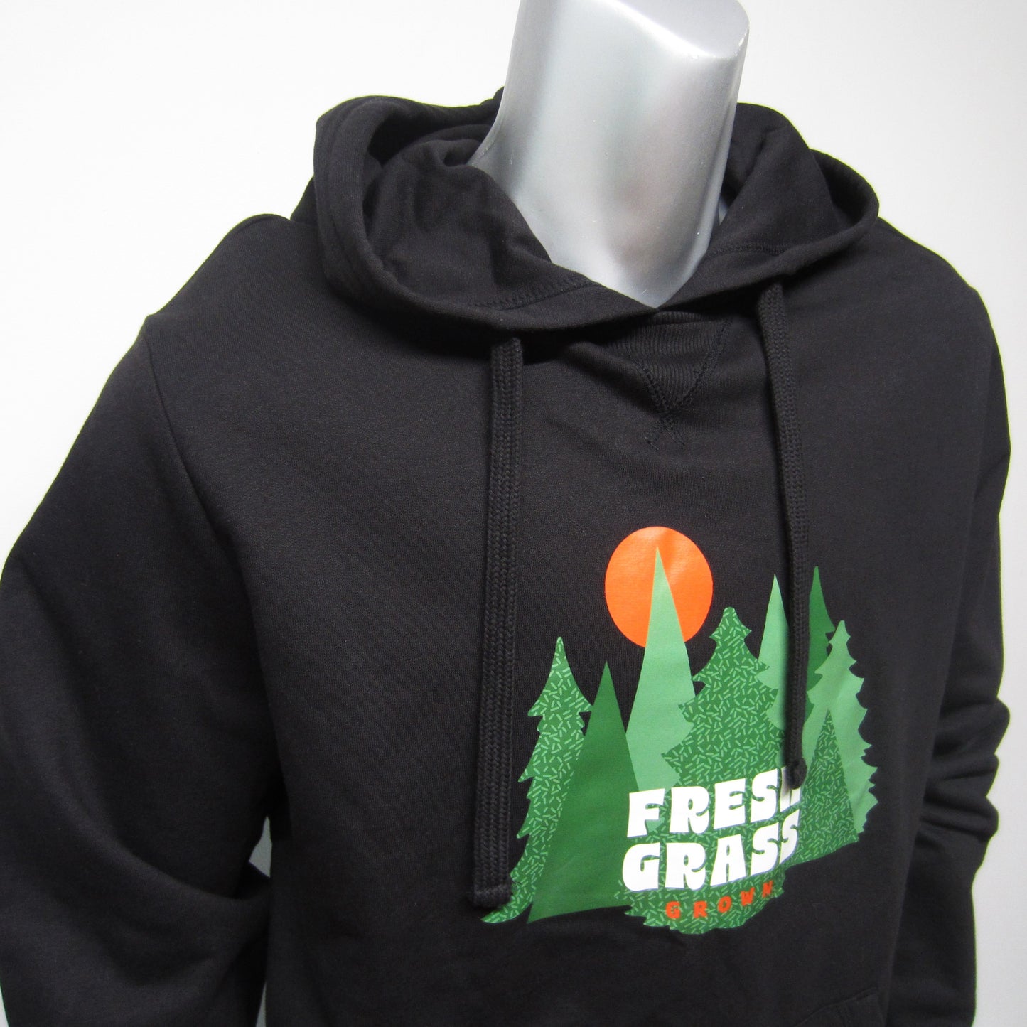 FreshGrass Hoodie: Black with Trees - FG Grown (Unisex)