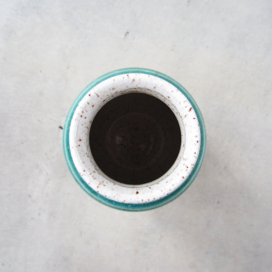 Medium Grooved Handmade Ceramic Vase: Ocean Surf