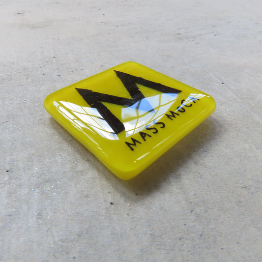 MASS MoCA Glass Magnet: Canary Yellow and Black
