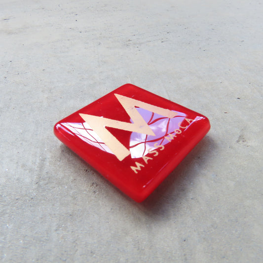 MASS MoCA Glass Magnet: Red and Gold