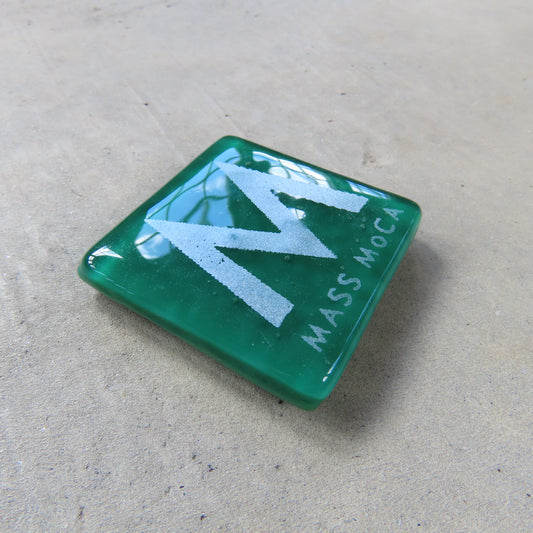 MASS MoCA Glass Magnet: Jade and Silver