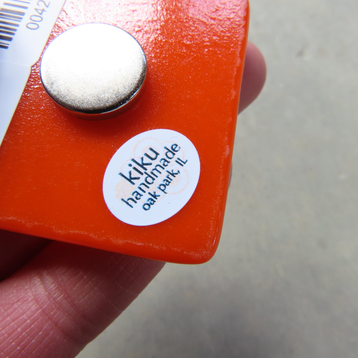 MASS MoCA Glass Magnet: Orange and Silver