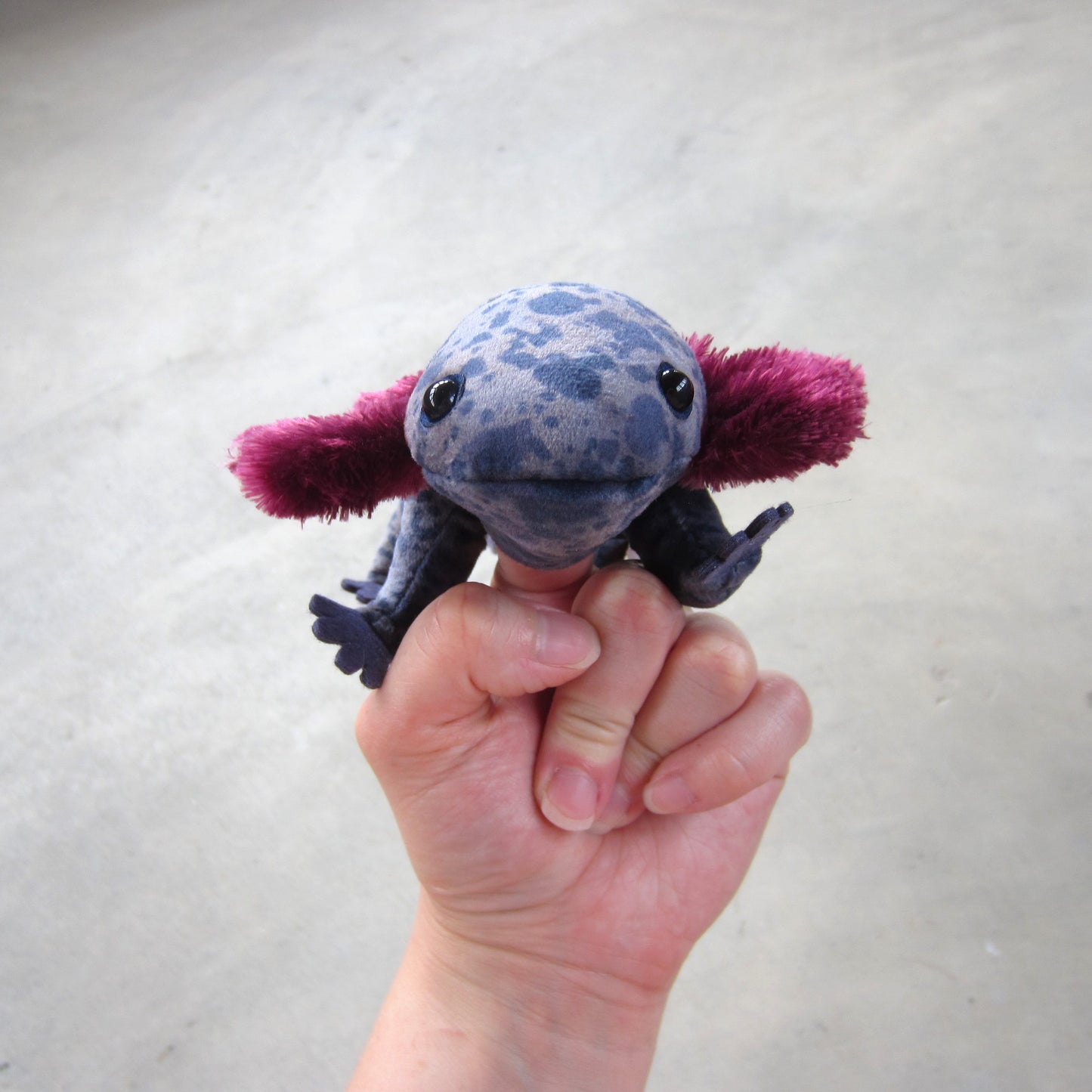 Finger Puppet: Black Axolotl