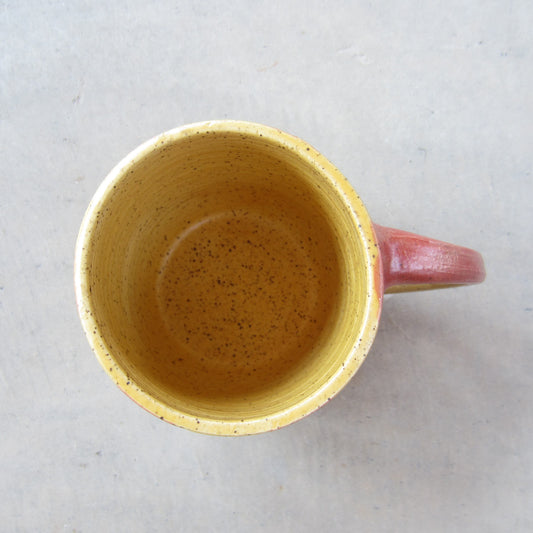 Speckled Stoneware Mug: Ketchup and Mustard Checkers
