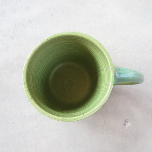 Speckled Stoneware Mug: Two Tone Green Checkers