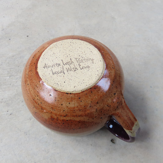 XL Handmade Ceramic Mug: Plum, Nutmeg and Cinnamon