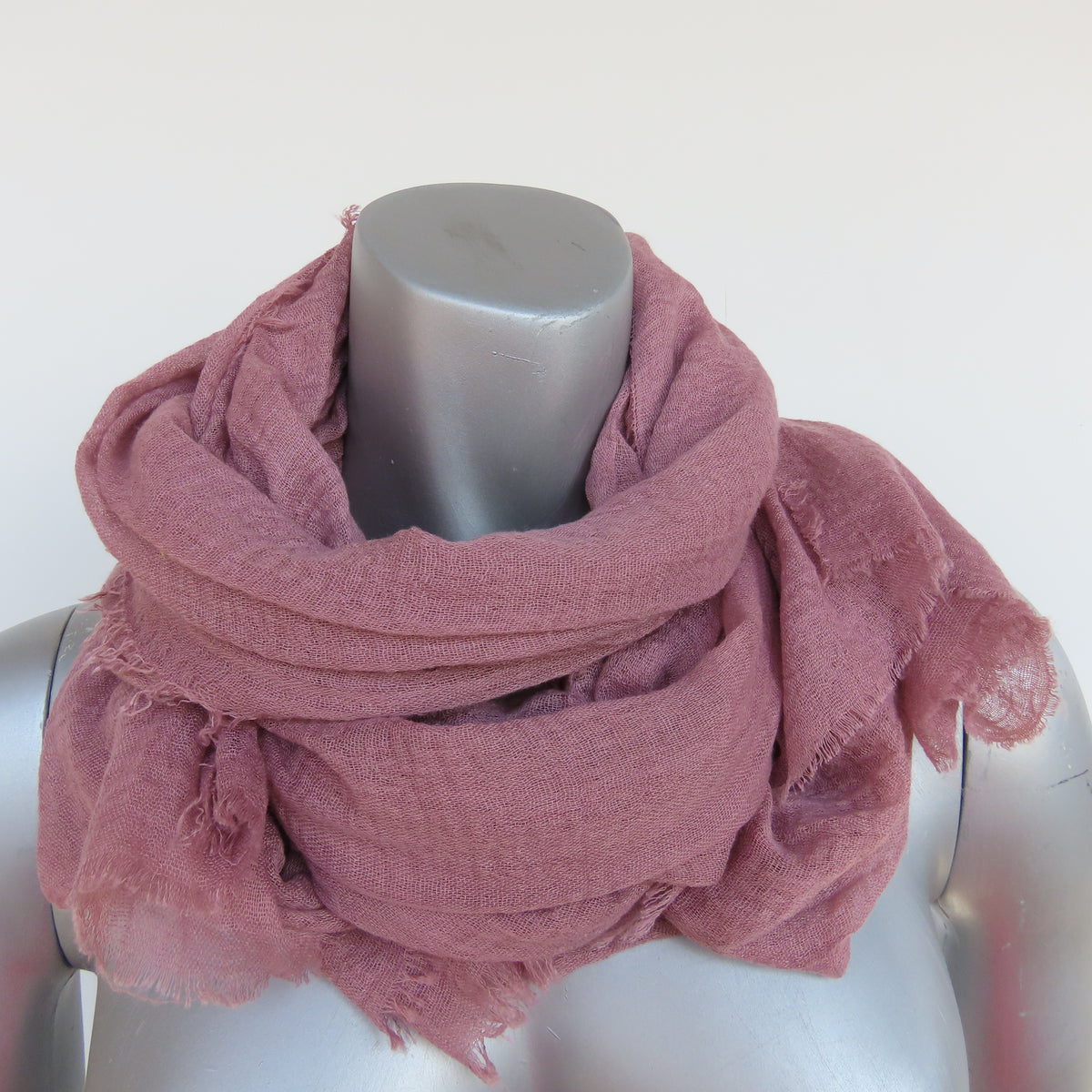 Cotton & Bamboo Gauze Shawl: Mauve