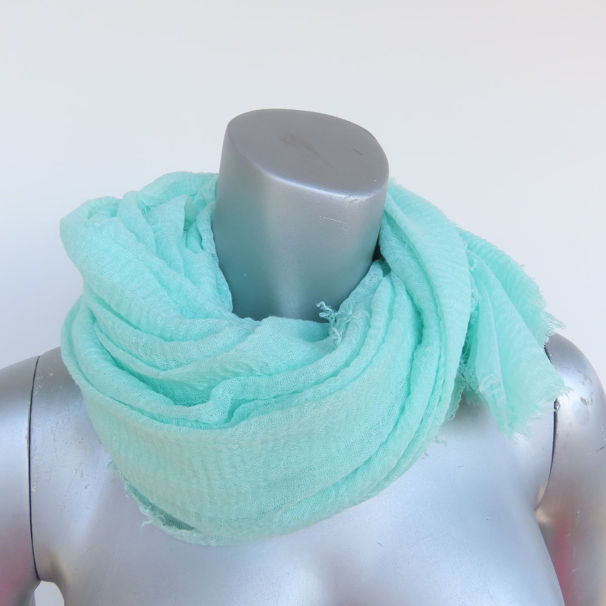 Cotton & Bamboo Gauze Shawl: Sea Foam