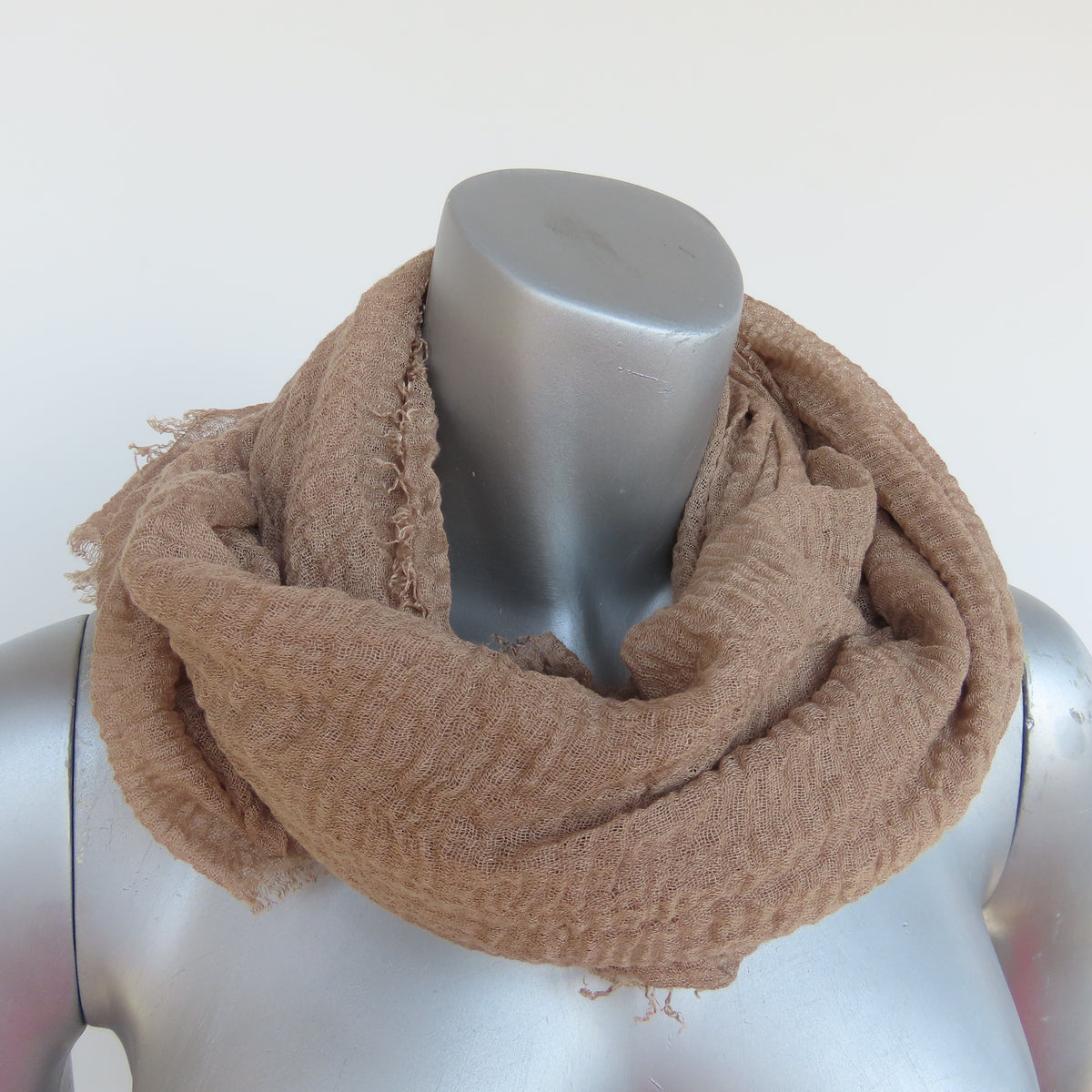 Cotton & Bamboo Gauze Shawl: Sand