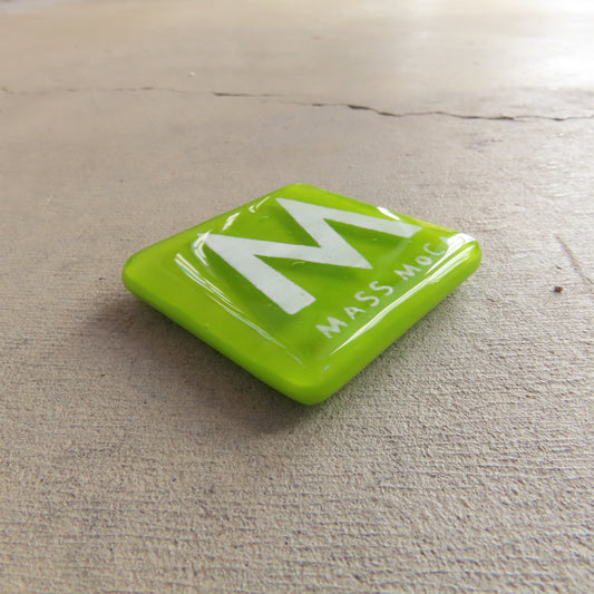 MASS MoCA Glass Magnet: Spring Green and White