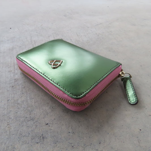 Bella Mini Wallet: Metallic Green
