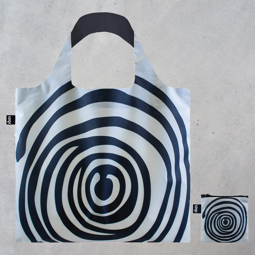 Louise Bourgeois Recycled Tote Bag with Pouch: Black Spiral