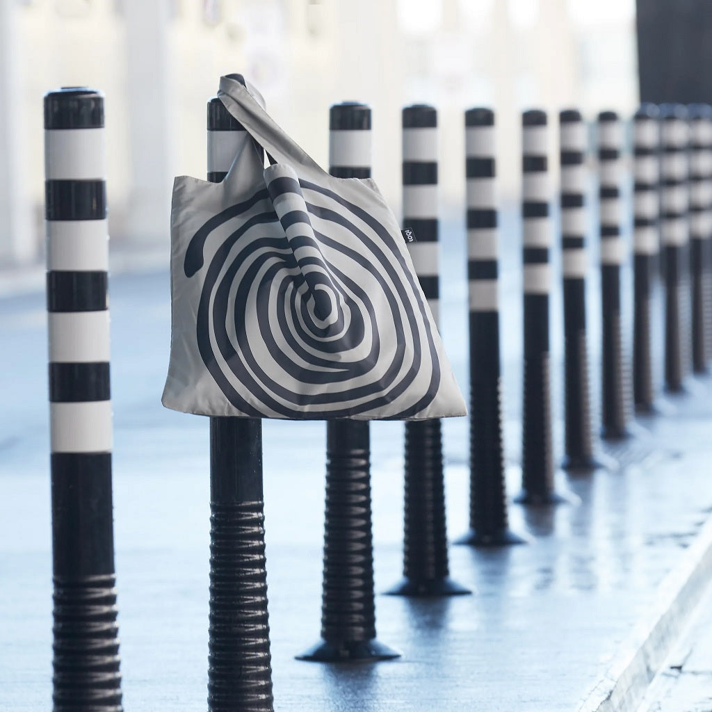 Louise Bourgeois Recycled Tote Bag with Pouch: Black Spiral