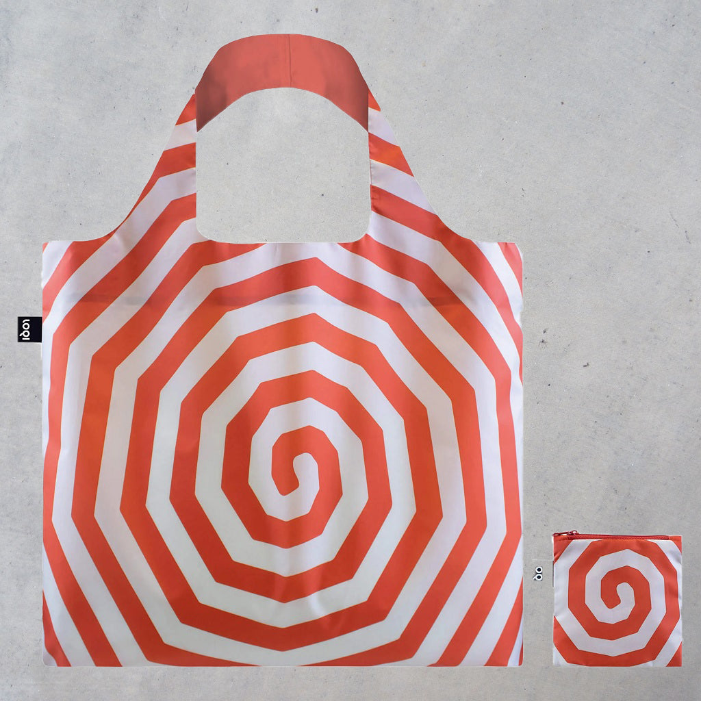 Louise Bourgeois Recycled Tote Bag with Pouch: Red Spiral